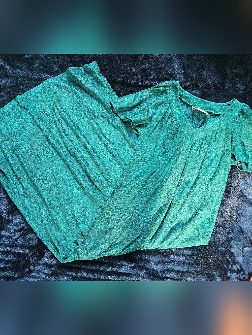 Vintage jcpenney Teal Green V-Neck Women's Loungedress